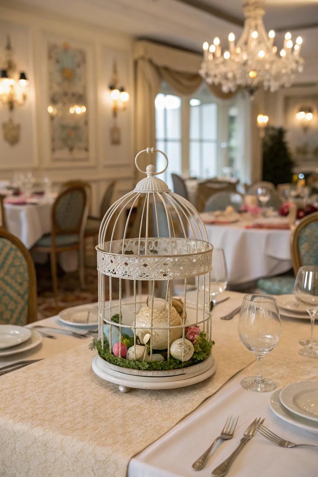 Airy homes offer a charming and whimsical centerpiece option.