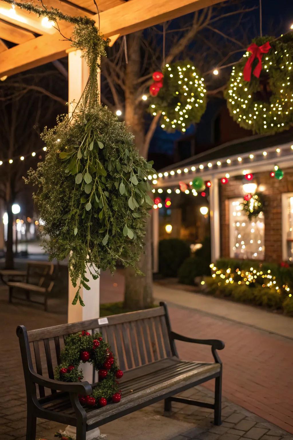 Kissing boughs add a traditional and charming essence.