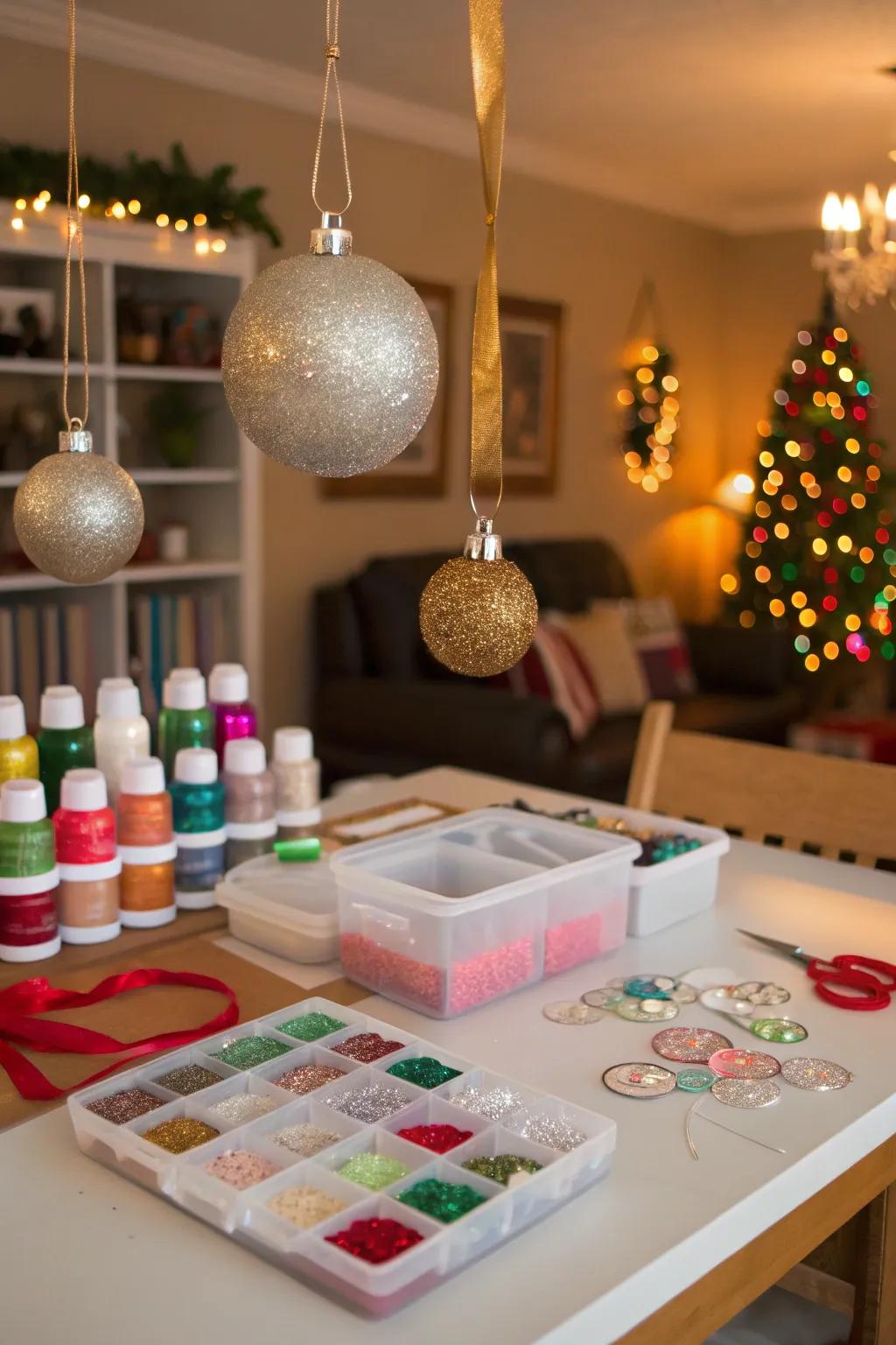 A DIY decoration spot offers a fun and personal touch to your party.