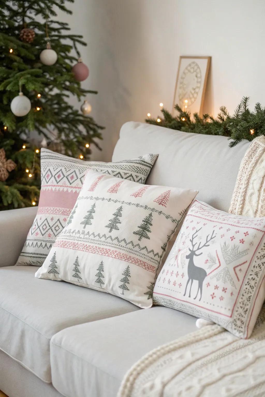 Scandinavian simplicity conveying serenity to celebratory decor.