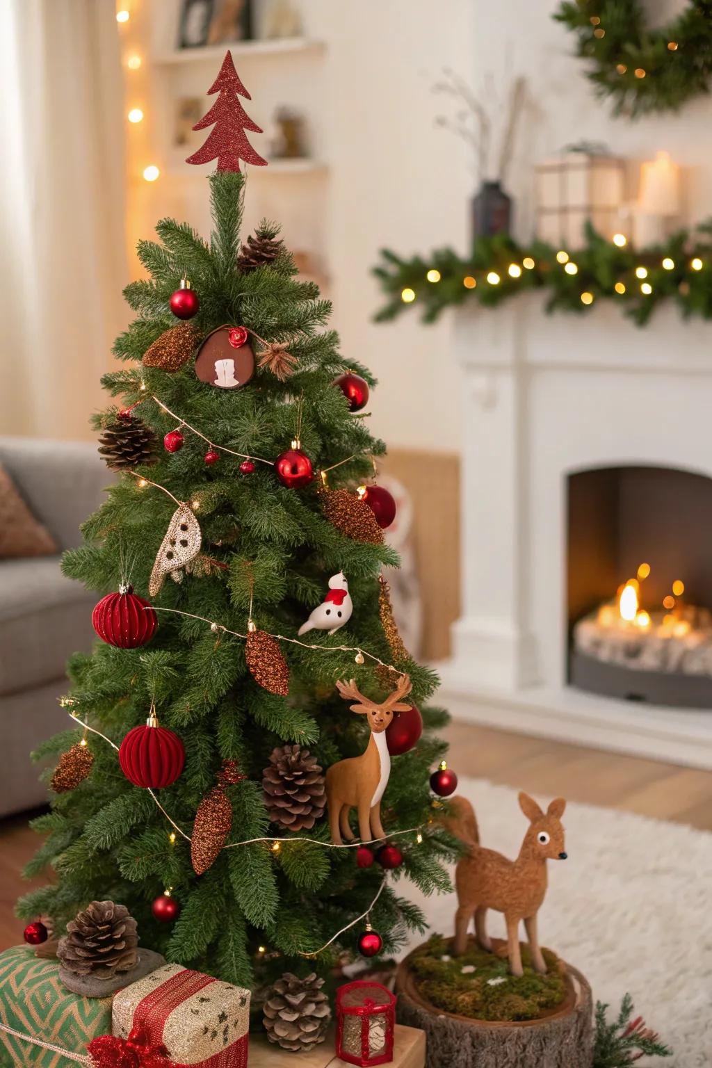 A sylvan dreamscape Christmas tree inspired by nature.