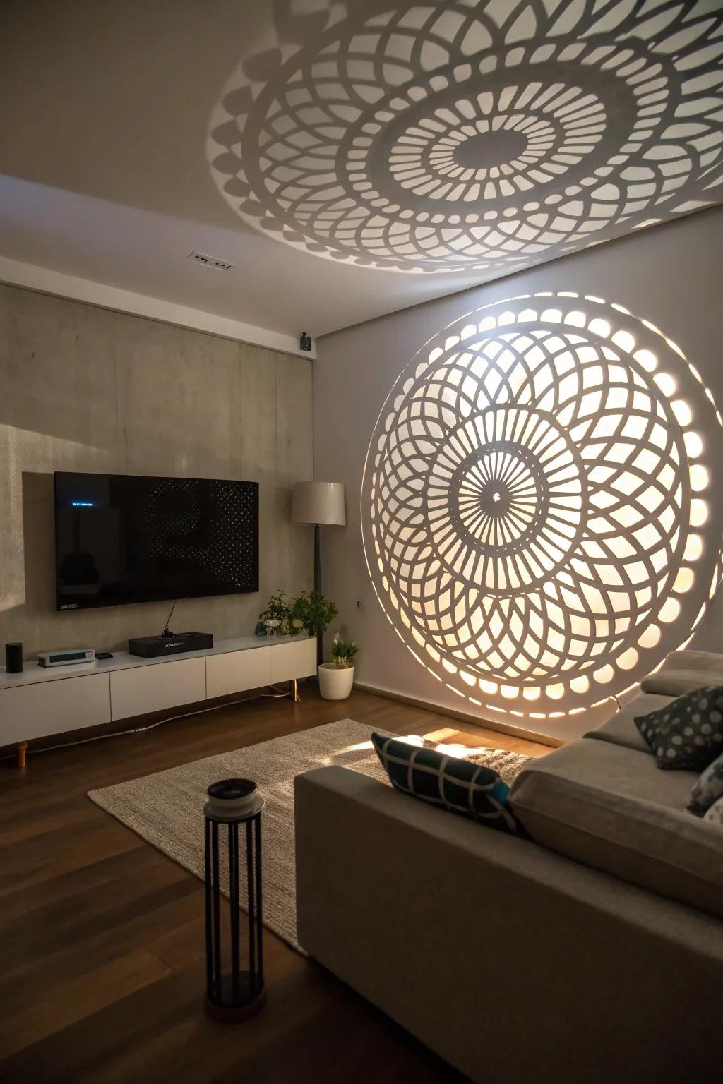 Amplify dimension through spatial circle installations.