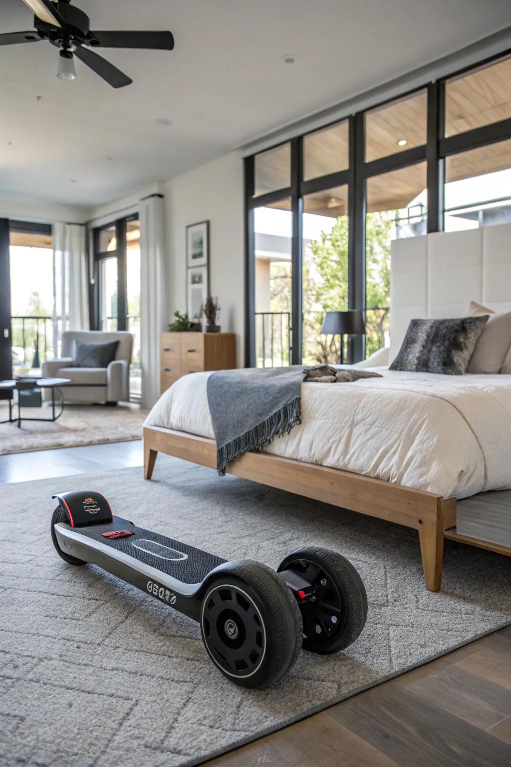 A magnetic hoverboard bed offers a futuristic and innovative touch to your room.