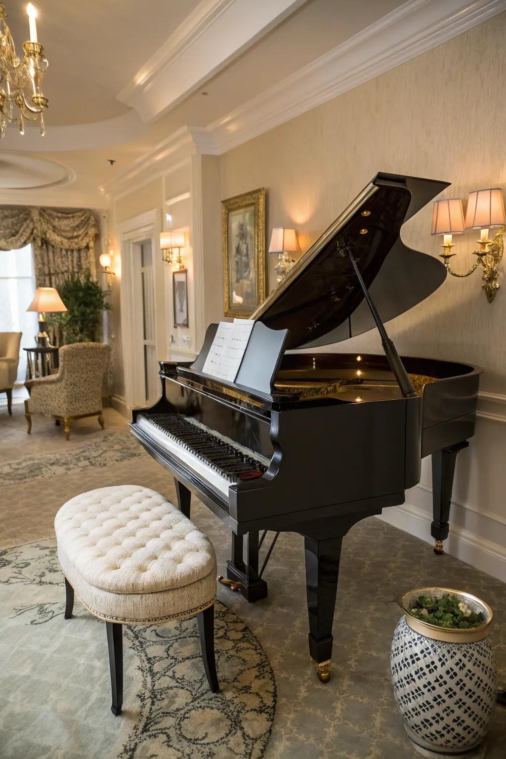 Render melodies the essence of your abode, positioning a piano within the corner.