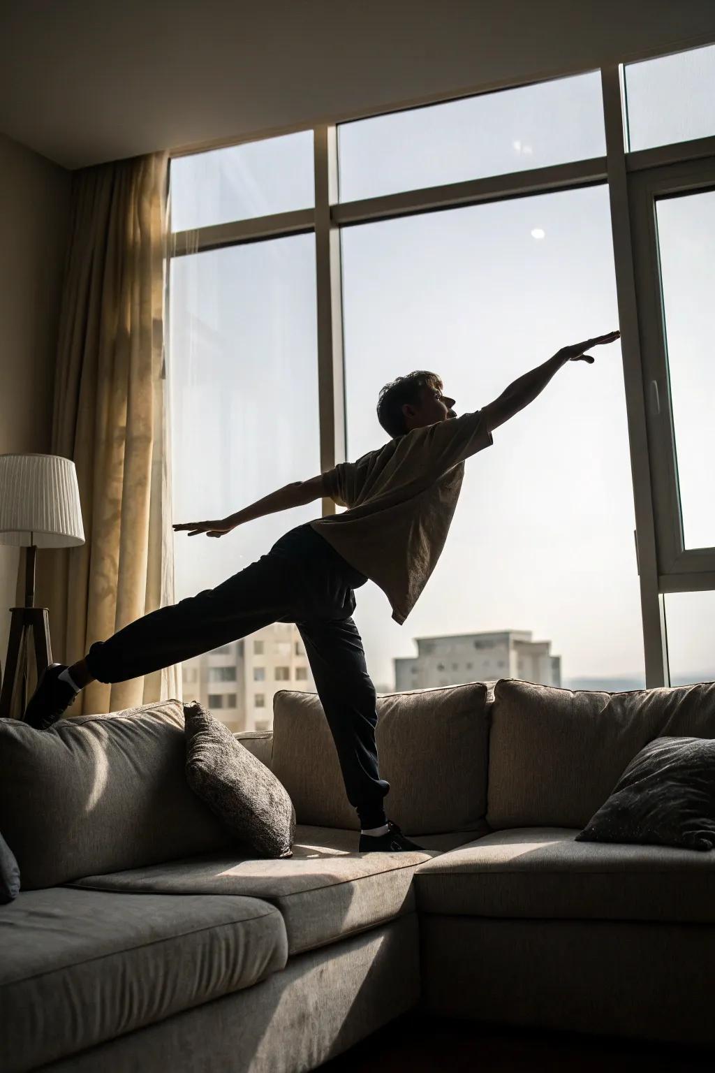 A diagonal extension offers a striking and dynamic visual perspective.