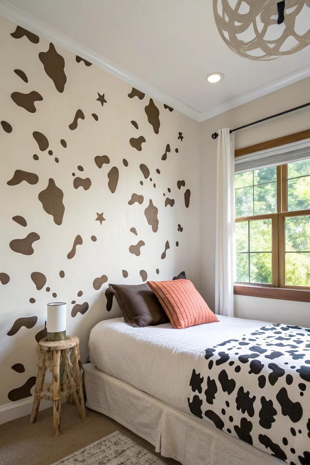 Spotted bovine wall stickers offer a simple and fashionable upgrade.