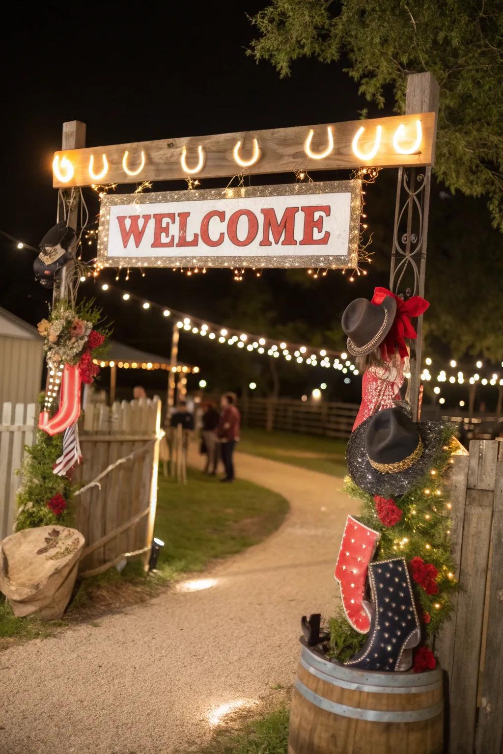 Welcome guests stylishly using a Western-themed entrance.