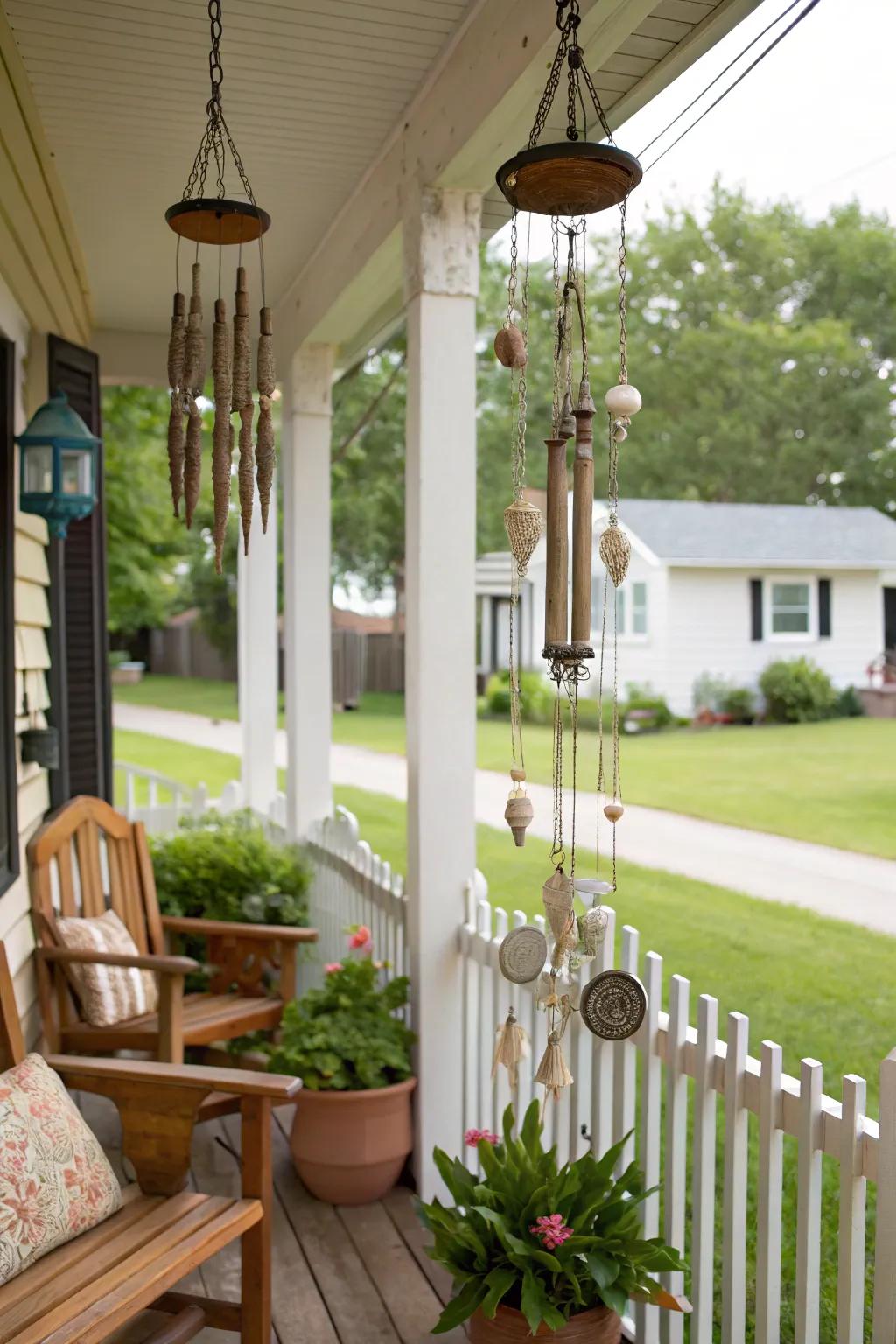 DIY harmony bells append a personal and melodious facet to your porch ambiance.