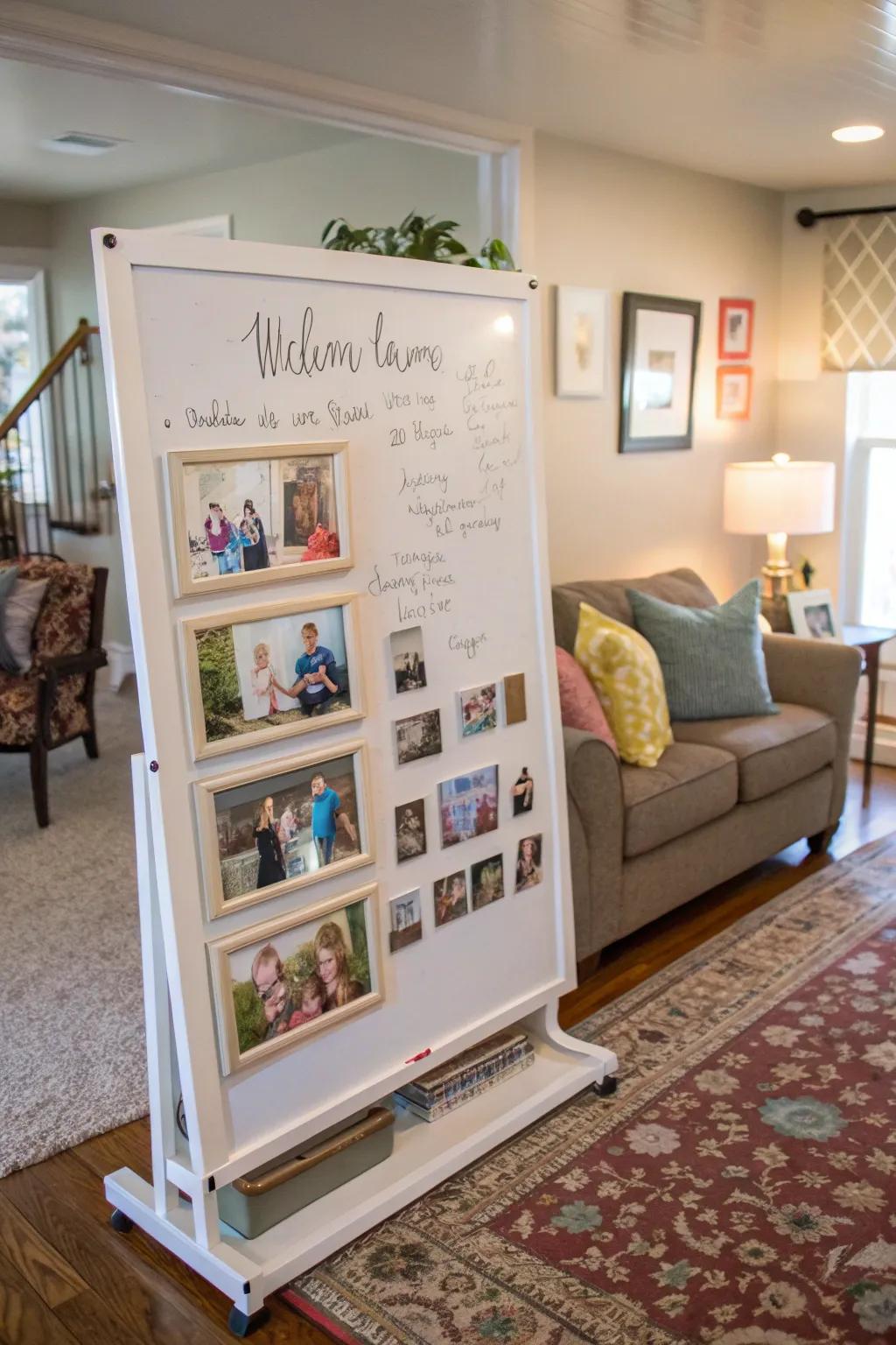 Introduce warmth via a personal photographic compilation.