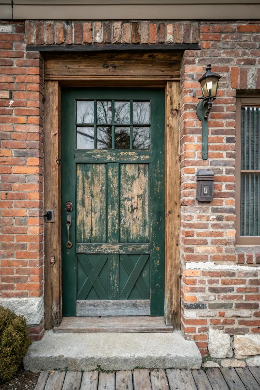 Rural elements bring a snug, rural charm to the entrance.