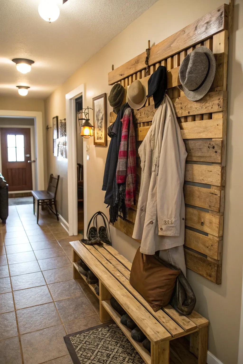 Keep your hallway tidy using a practical skid coat rack.