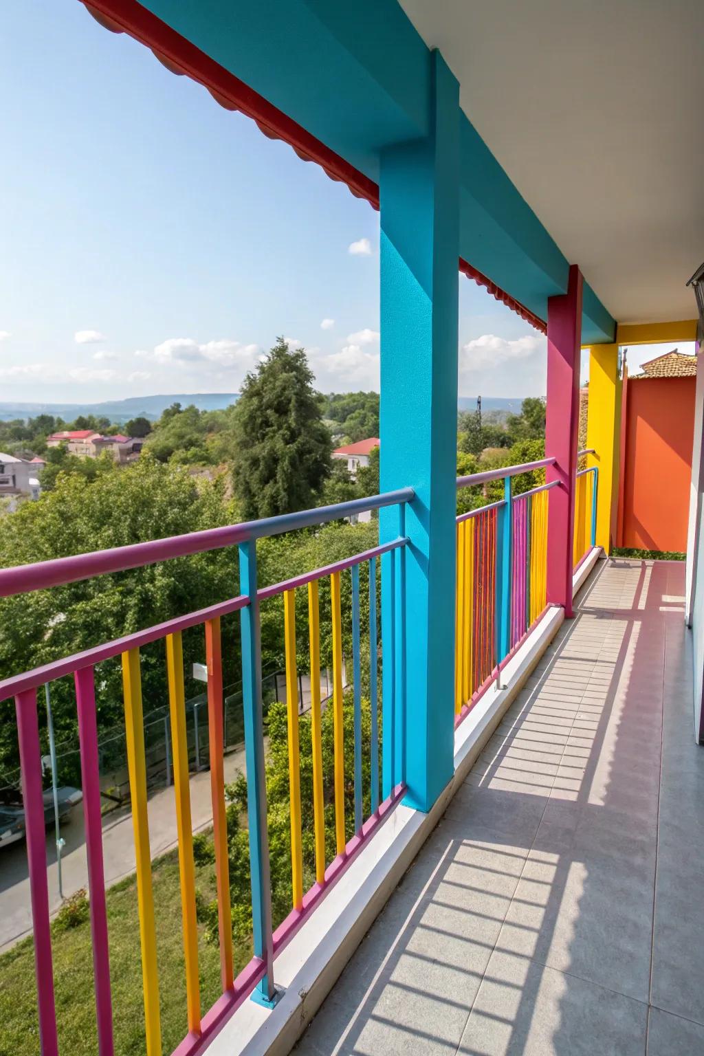 Radiant colors making balustrades burst with life.