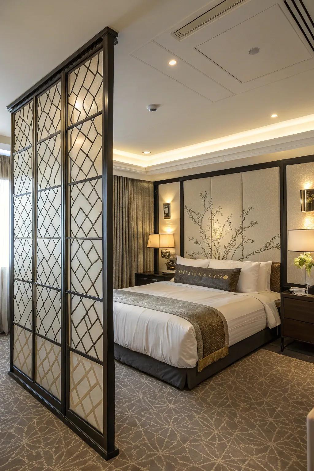 A divider adds privacy.