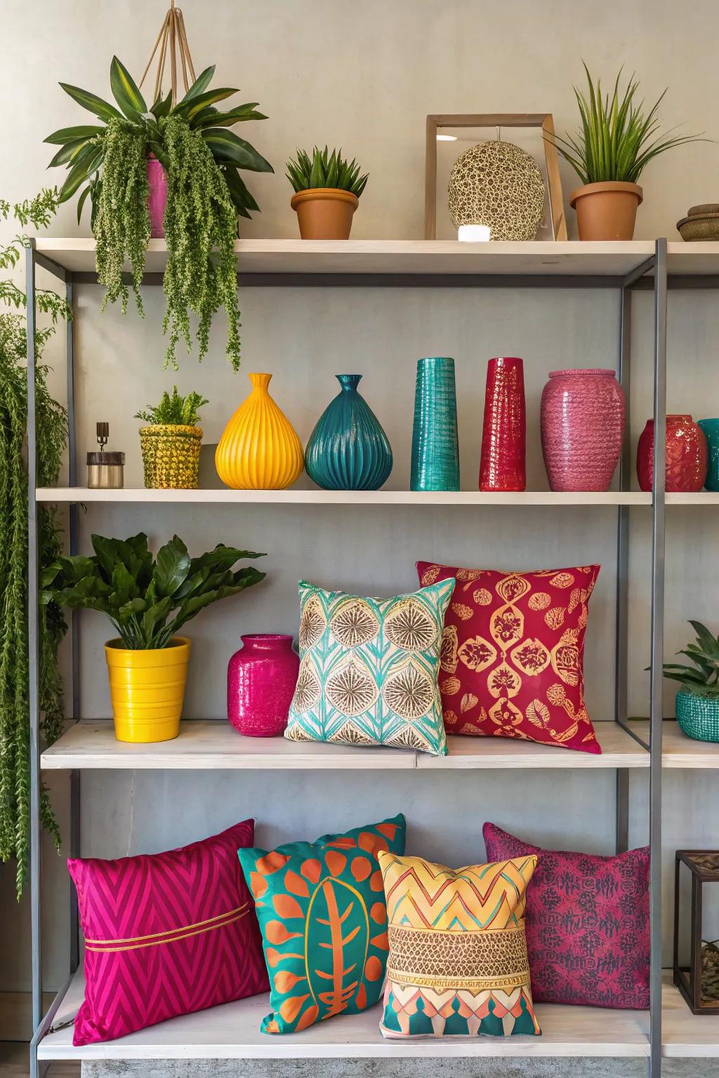 Neutral backdrops make items stand out.