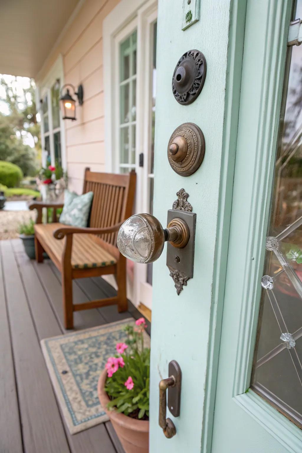Add quirky charm with eclectic door knobs.