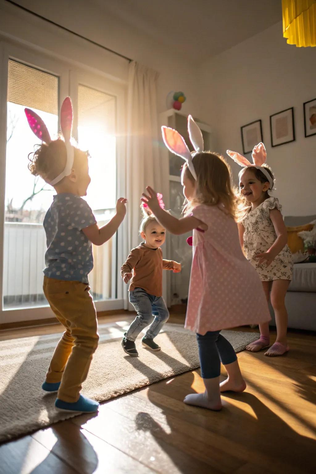 A vibrant bunny prance jamboree for little prancers.