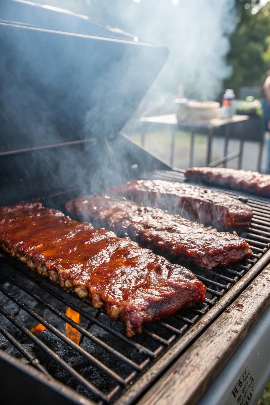 Tender BBQ ribs with a smoky, rich glaze.