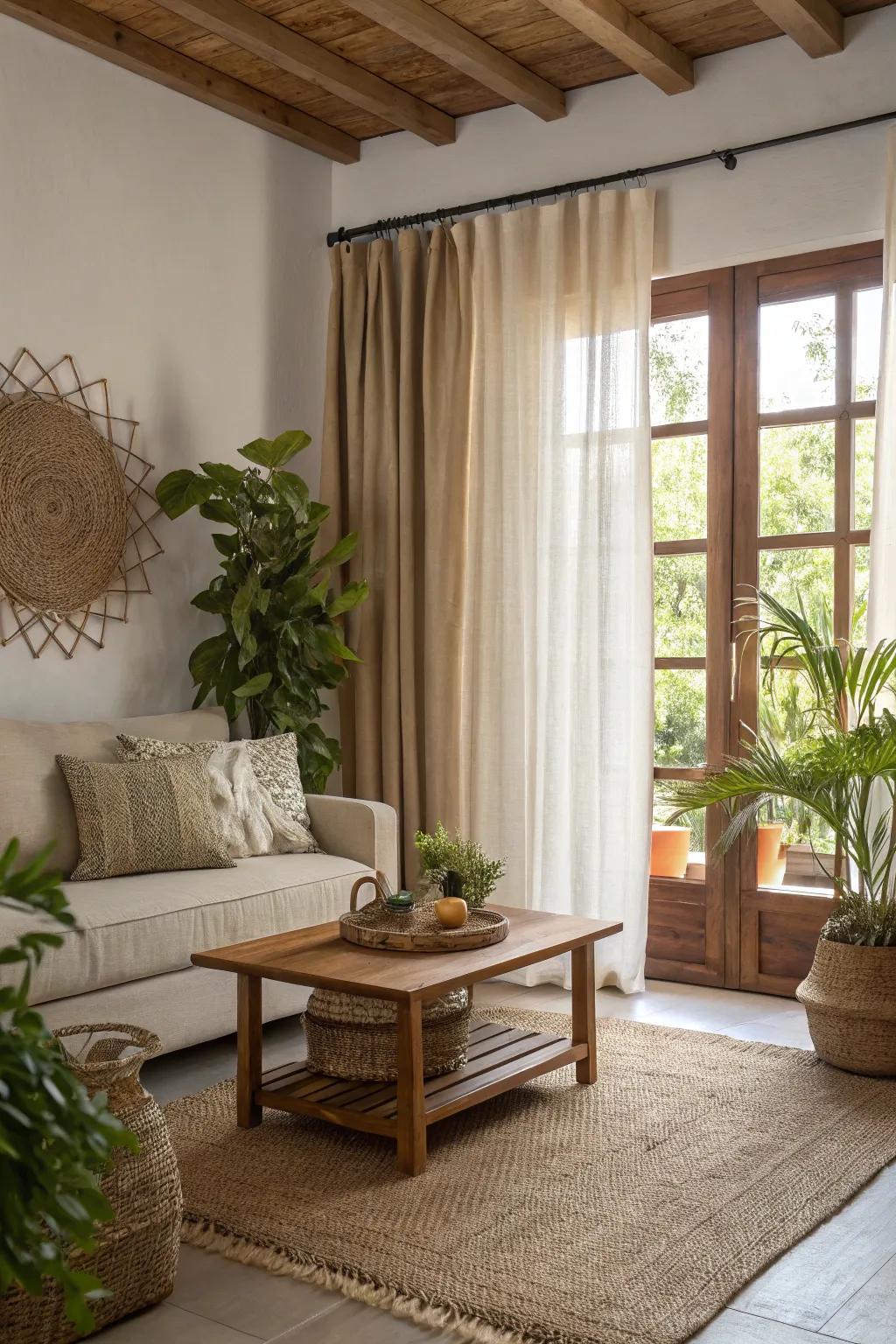 Eco-conscious fabrics propose a sustainable inflection upon elegant designs.