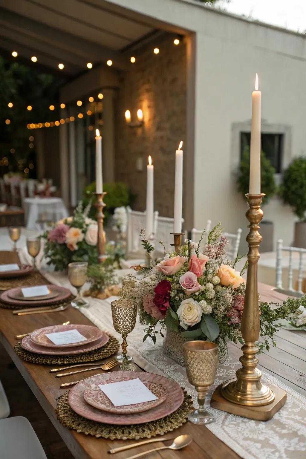 Experimenting with elevations layers on visual intrigue to the table.