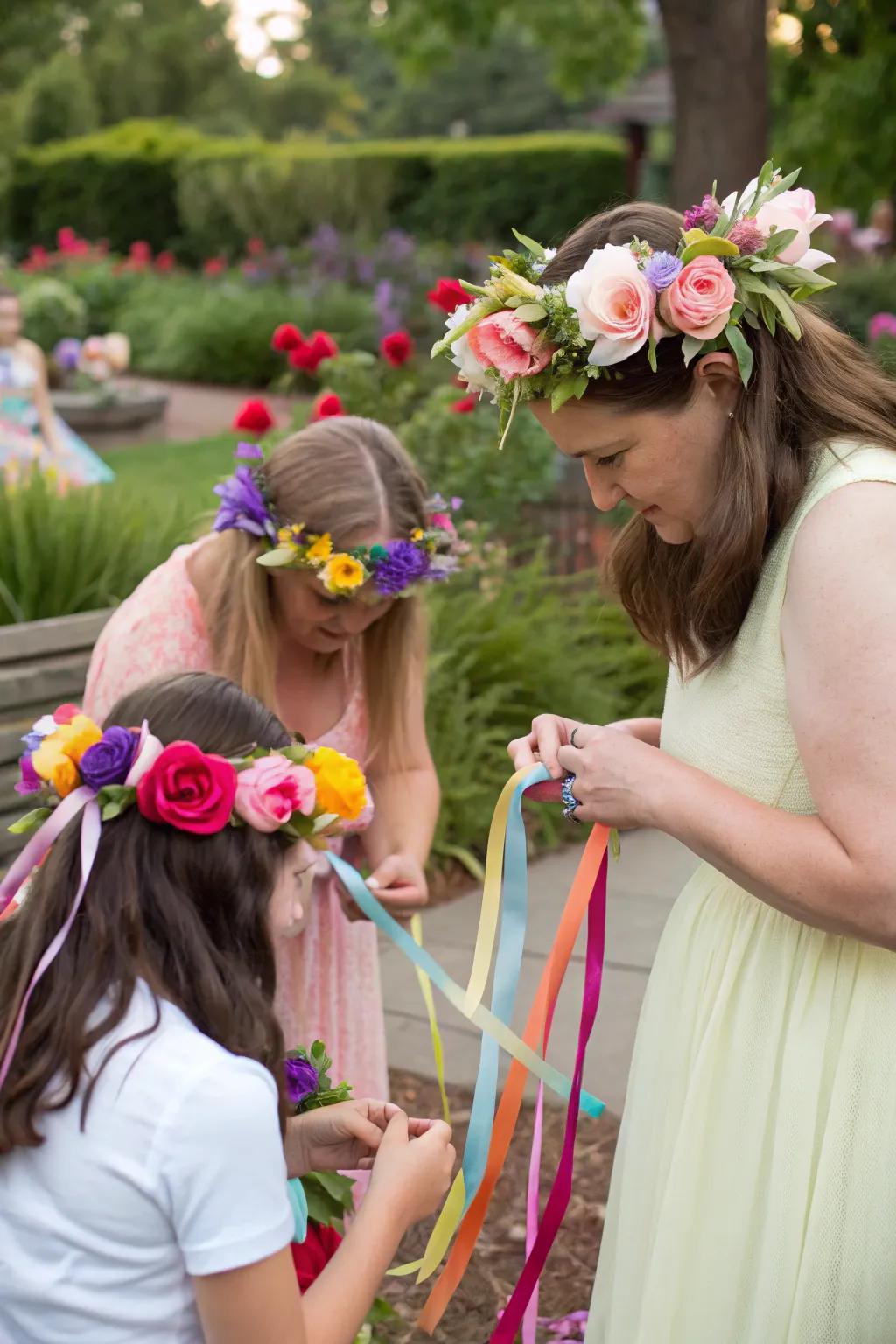 Customized fairy wreath craft presents an enjoyable activity for visitors.