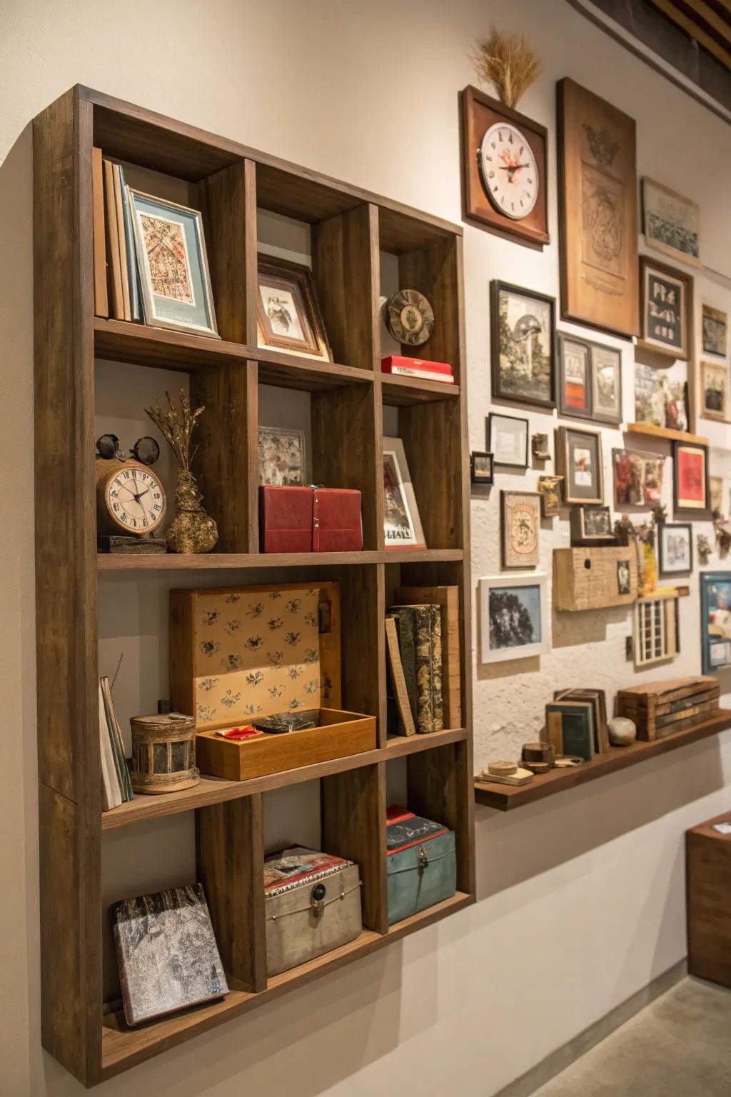 Shadow boxes transform storage into art.