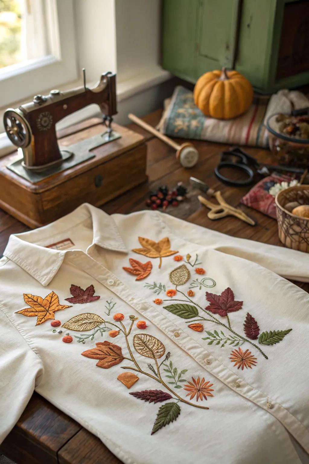 Elegant needlework adds sophistication to fall fashion.