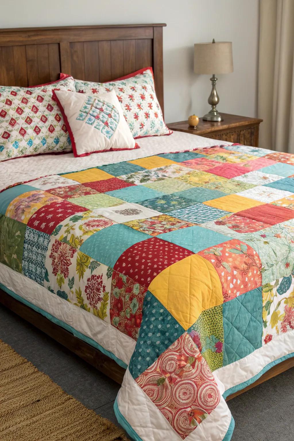 Patchwork designs provide a charming vintage appeal.