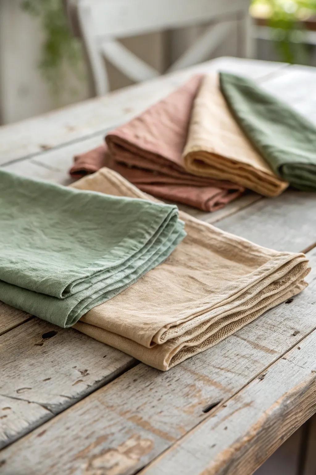 Textured textile napkins append refinement and bind your centerpiece collectively.