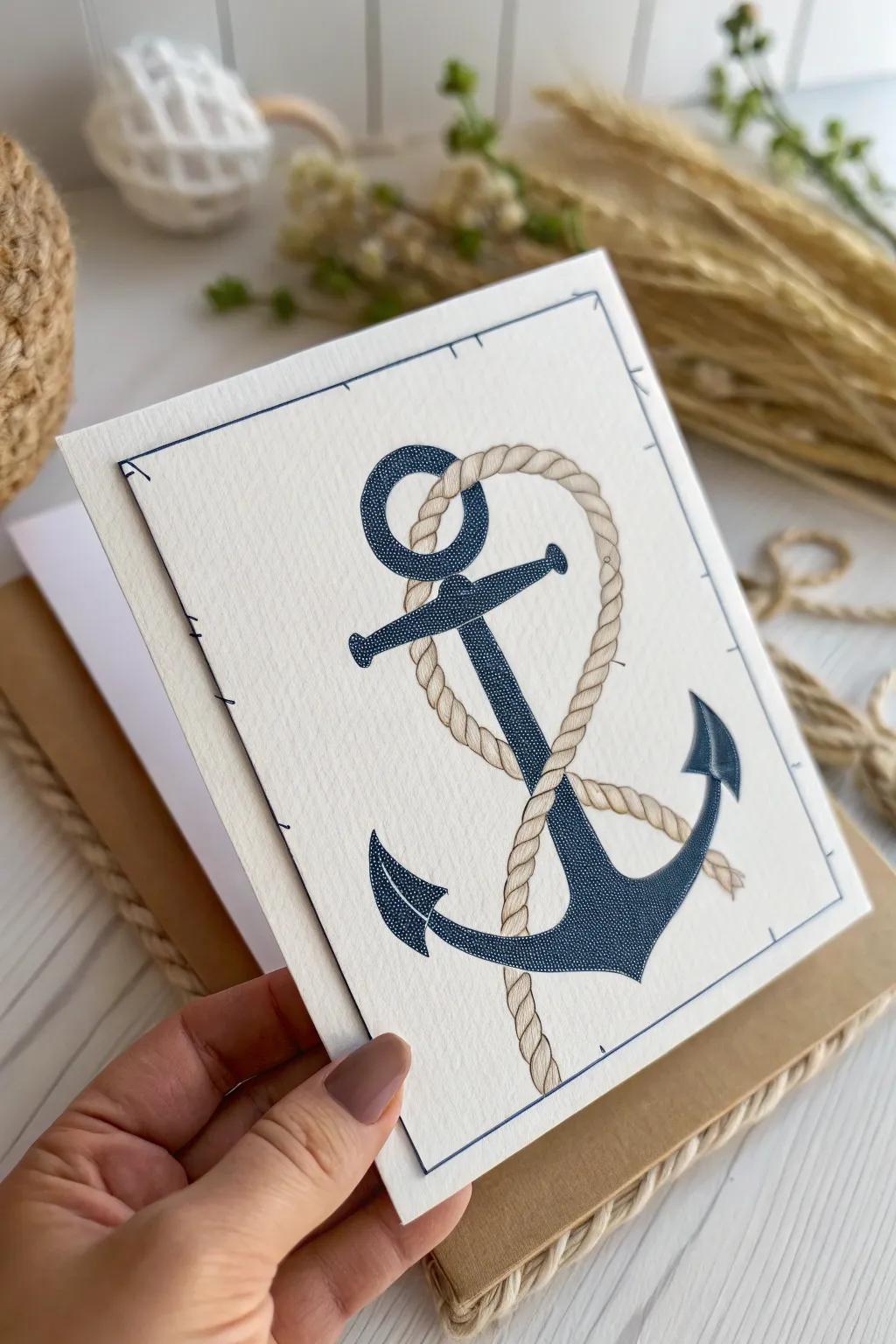 Honor Dad's unwavering affection through a mariner themed Father's Day card that emanates minimalist refinement and heartfelt affability.