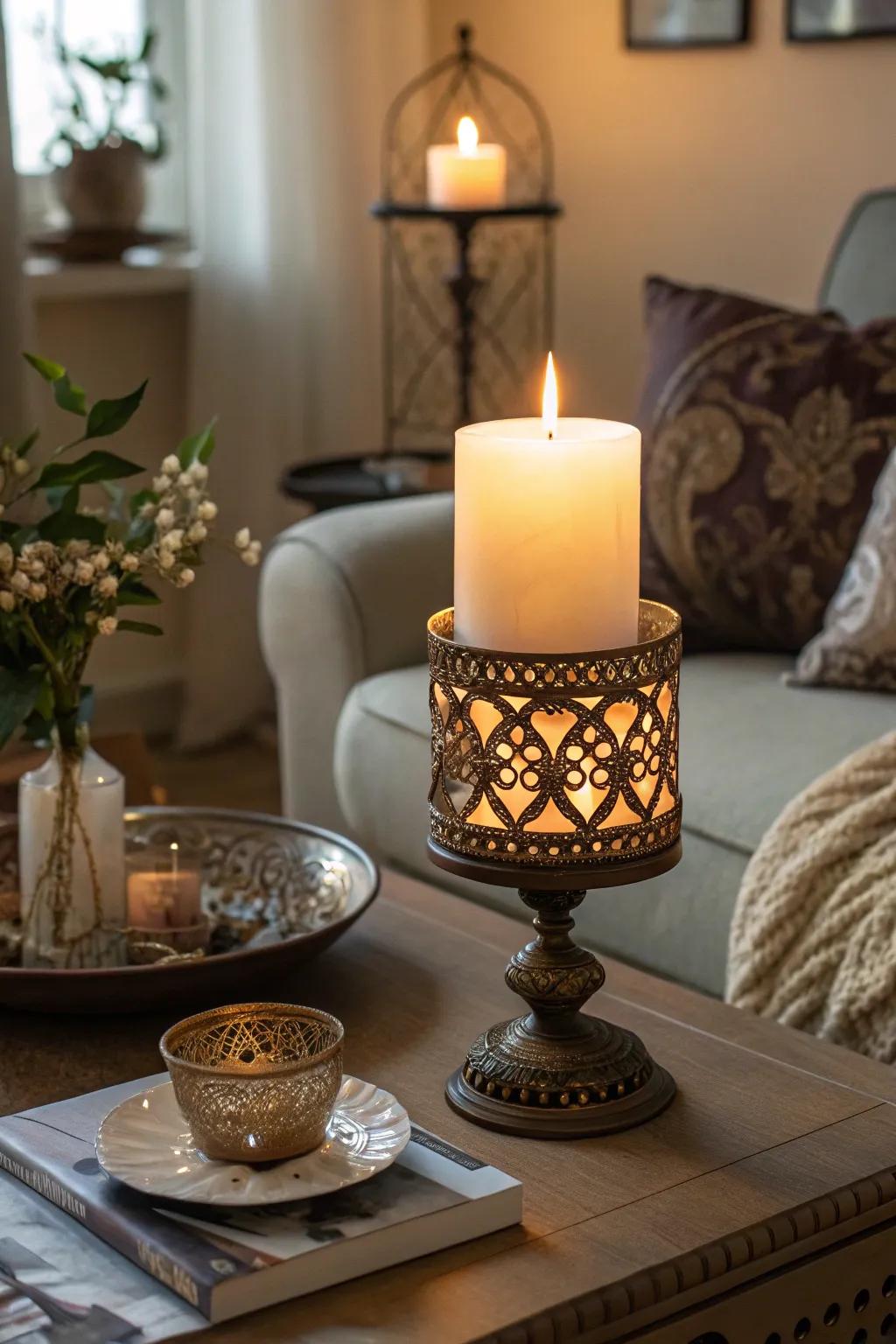 This elegant decorative light adds so much to any space.