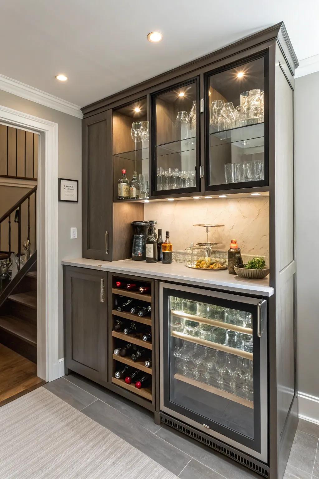 Take advantage of a cabinet in your space.