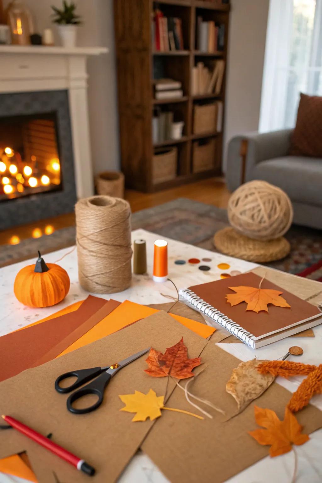 A creative handmade corner for Friendsgiving guests.