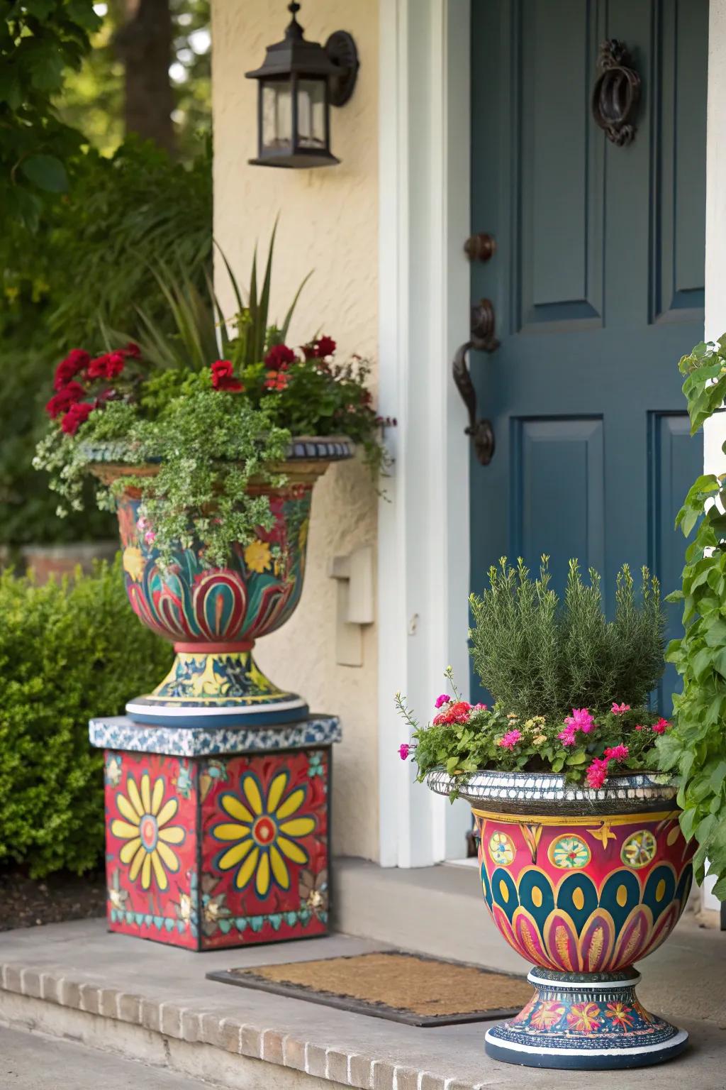 Express your creativity with uniquely painted containers.