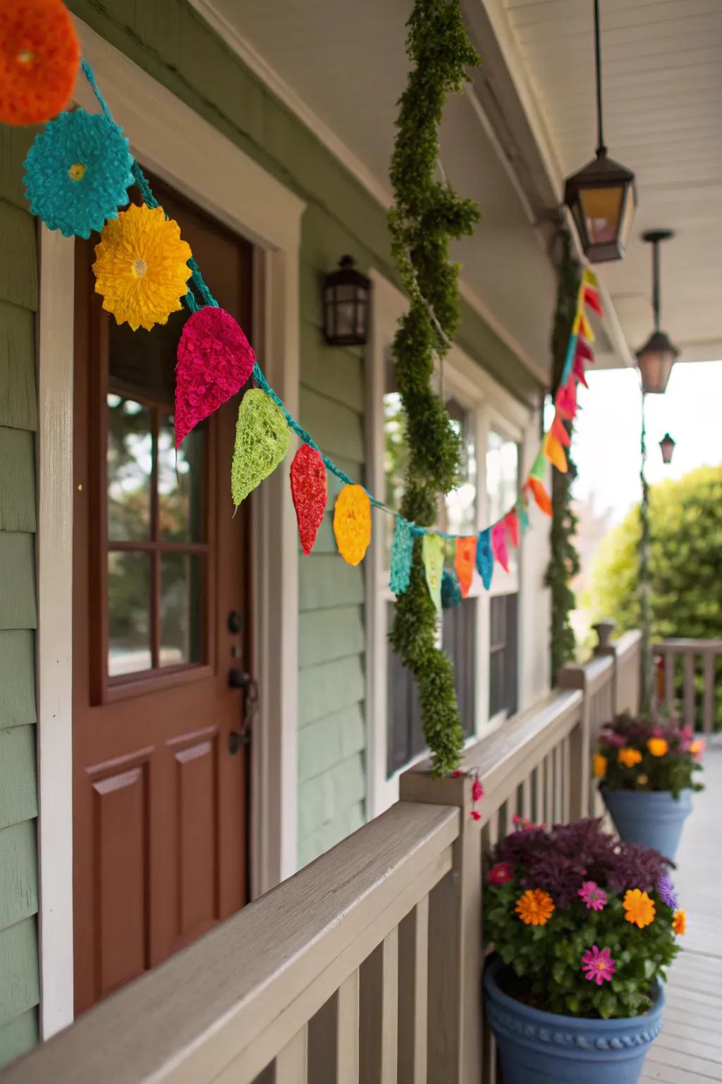Felt ornaments append a personal and spirited nuance to your garland.