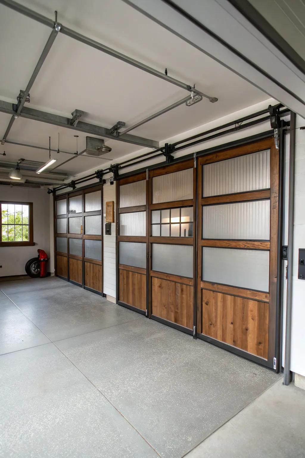 Garage entrance dividers harmonize utility with style.