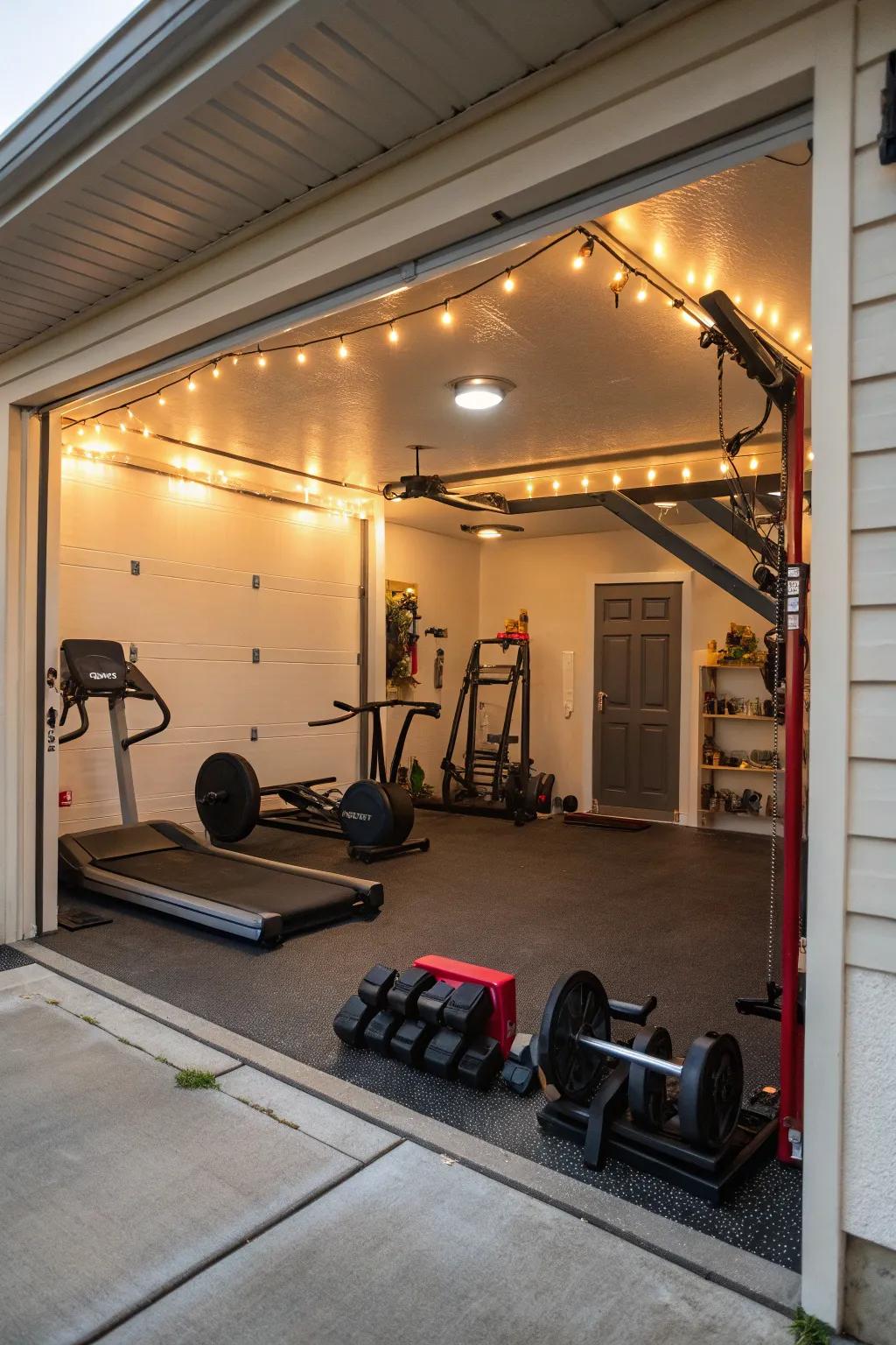 Adaptable lighting sets the perfect mood for any workout.