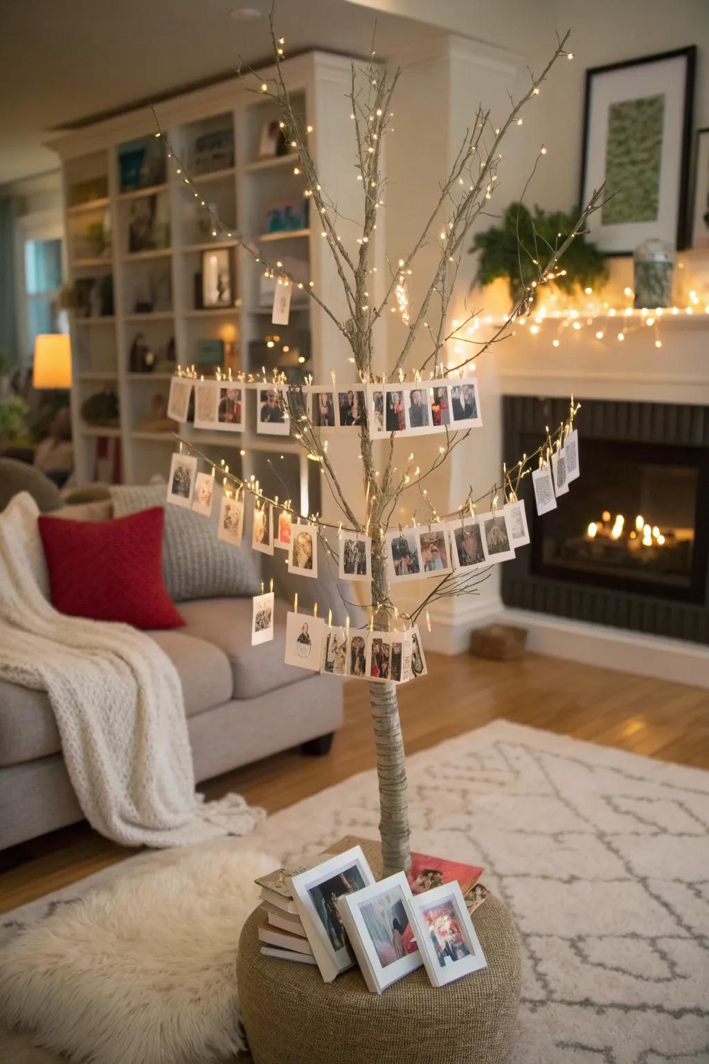 A remembrance branch offers a beautiful and interactive photo display.