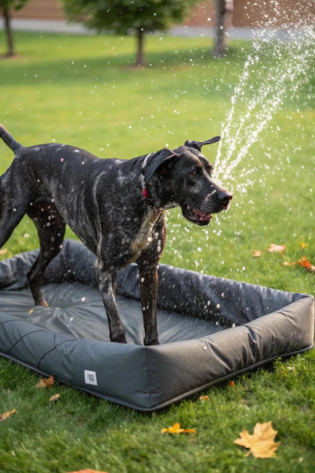 Waterproof beds are great for Great Danes who adore water adventures, ensuring a dry and comfy rest.