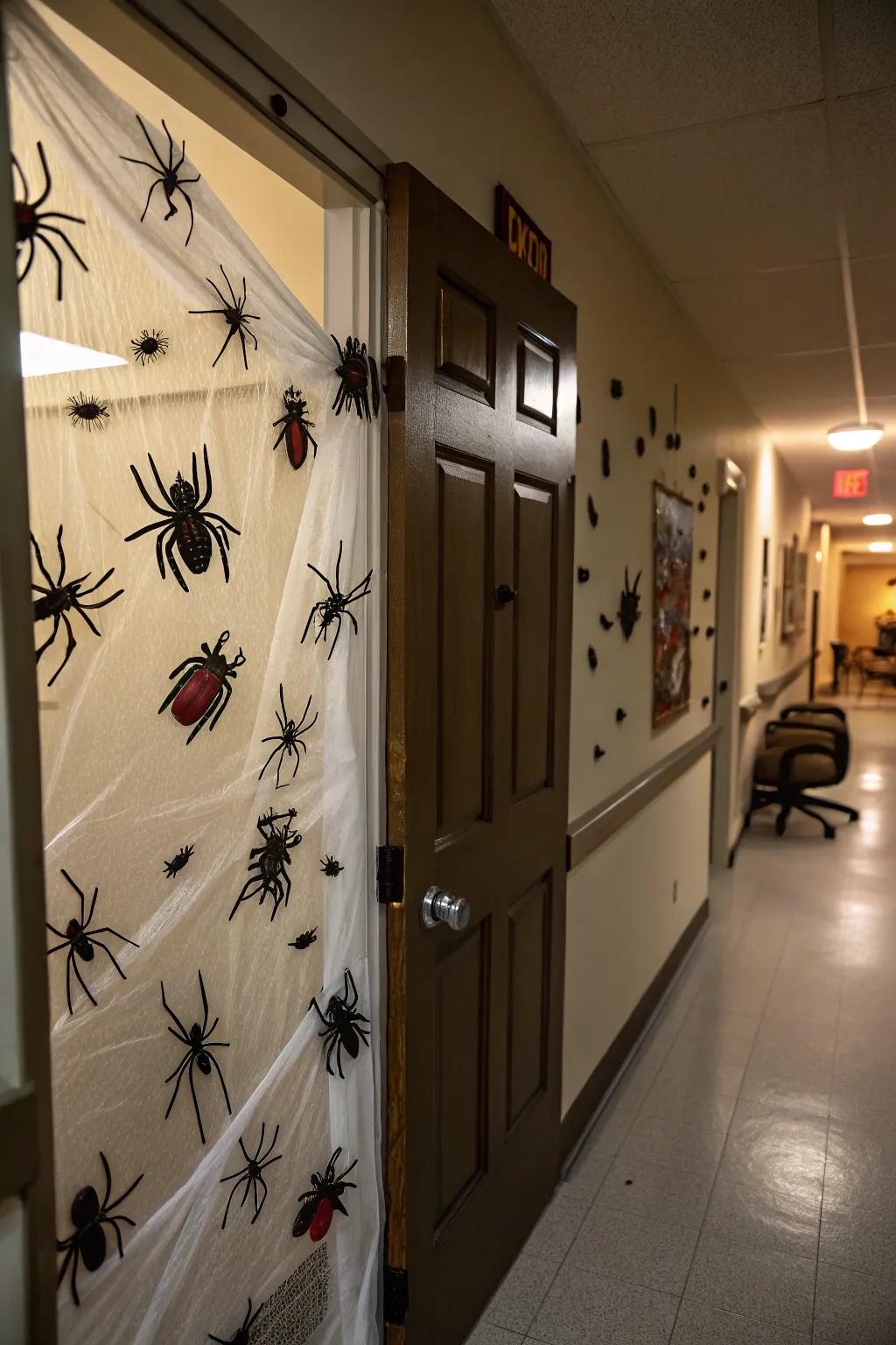 Scary crawlers make your door an unnerving view.