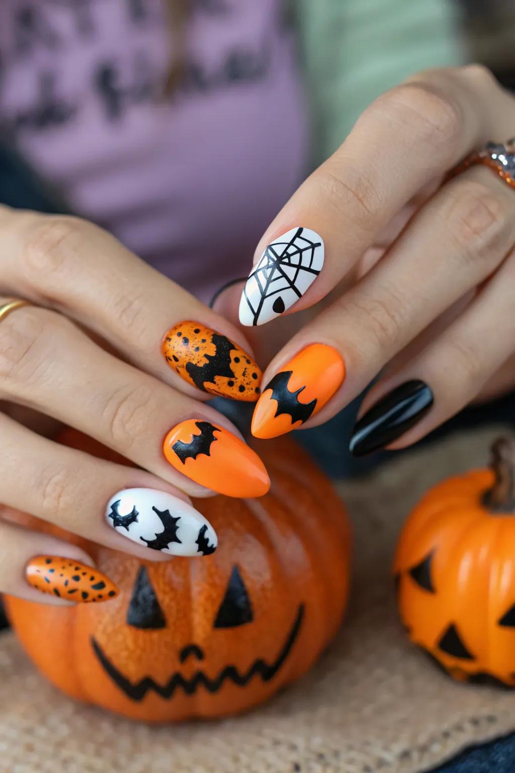 Film nail artistry incorporates a spooky accent to your Halloween style.