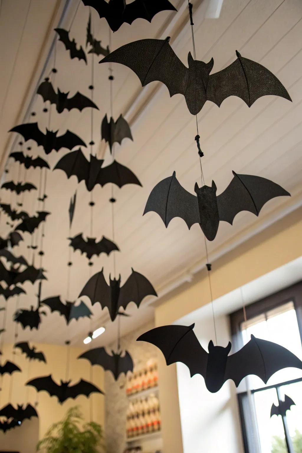 Repurpose your area into a bat-laden cavern via suspending ornaments.