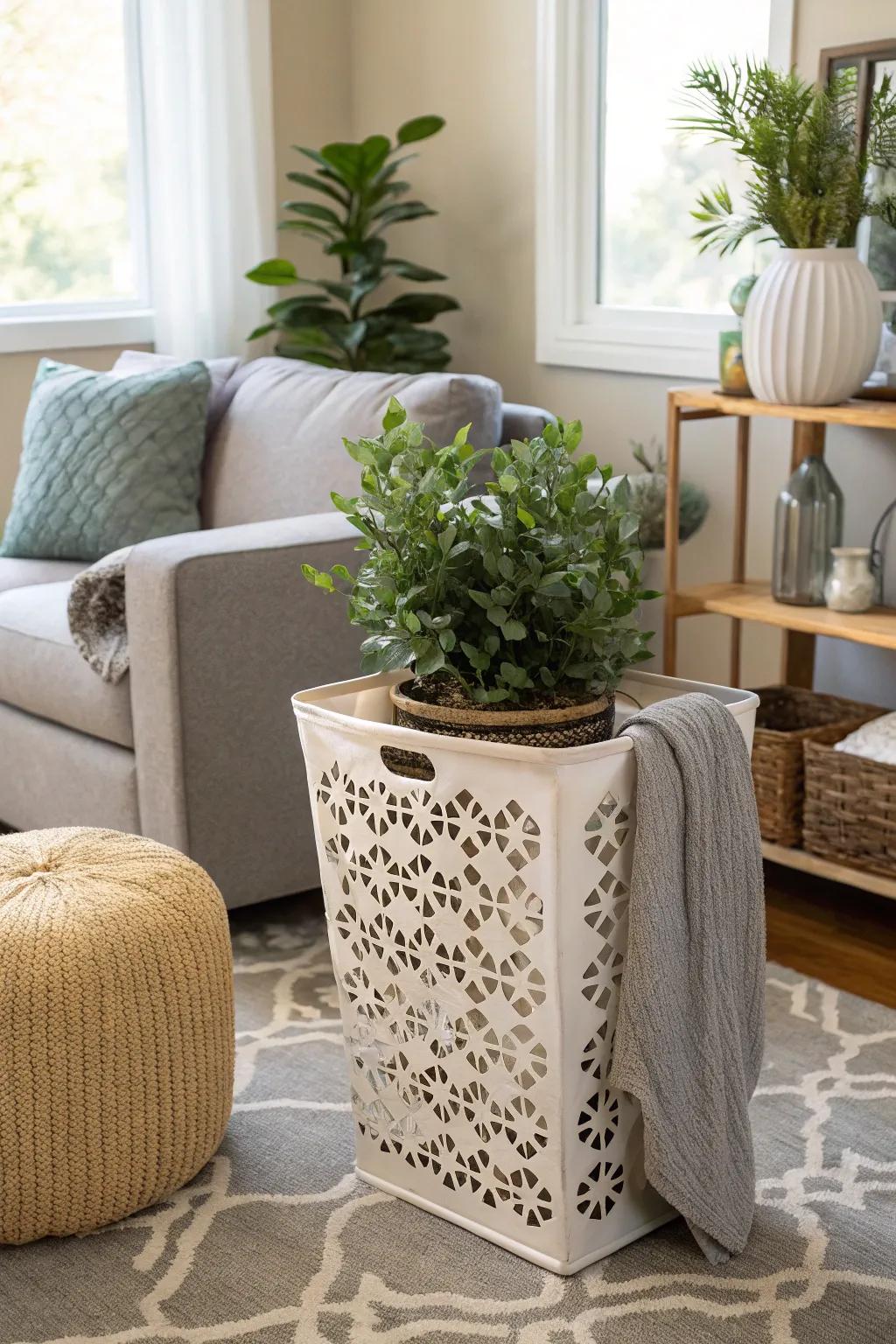 Hide your hampers in plain sight for added style.