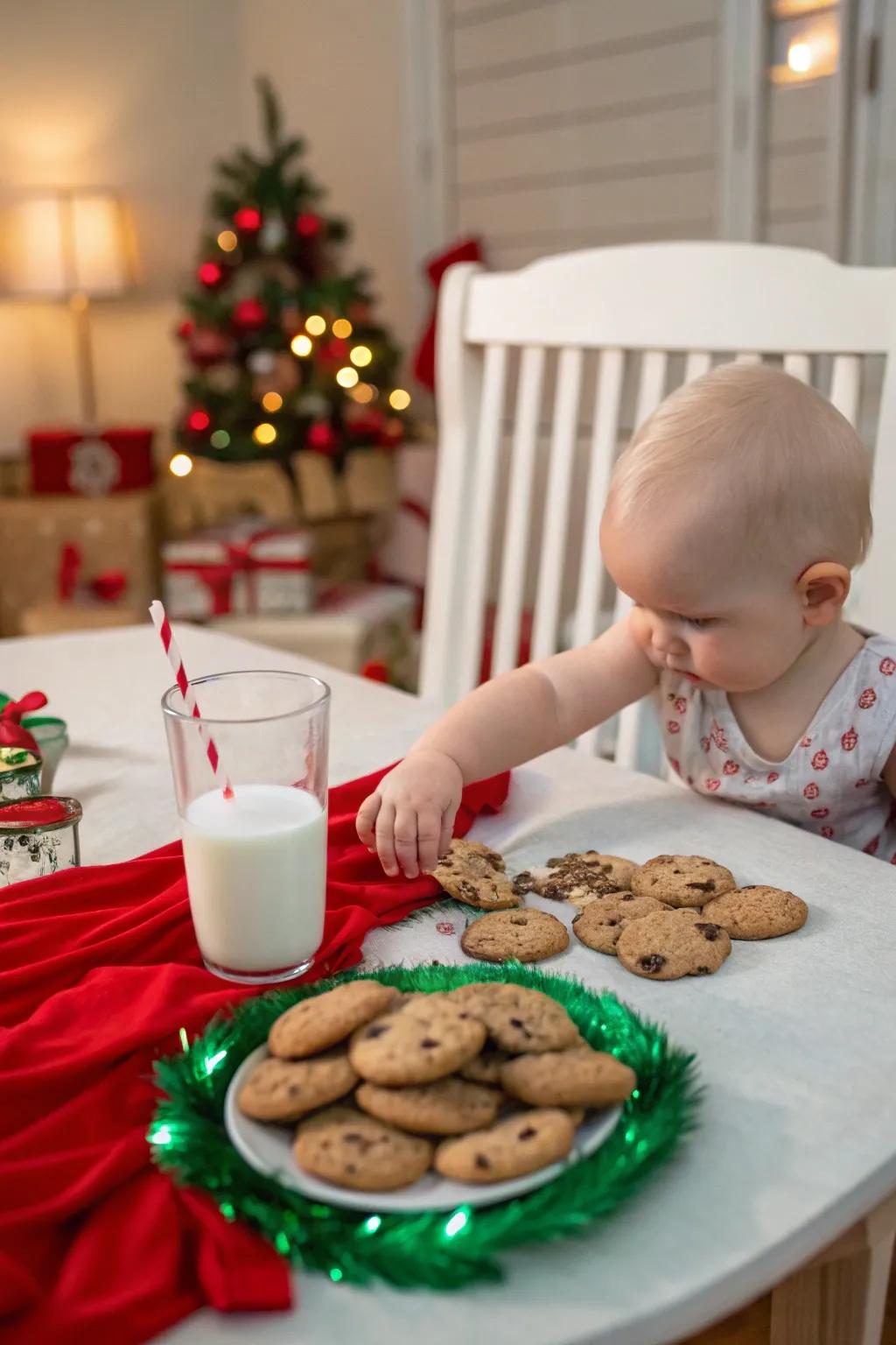 A cheeky instance caught on camera with Santa's treats.