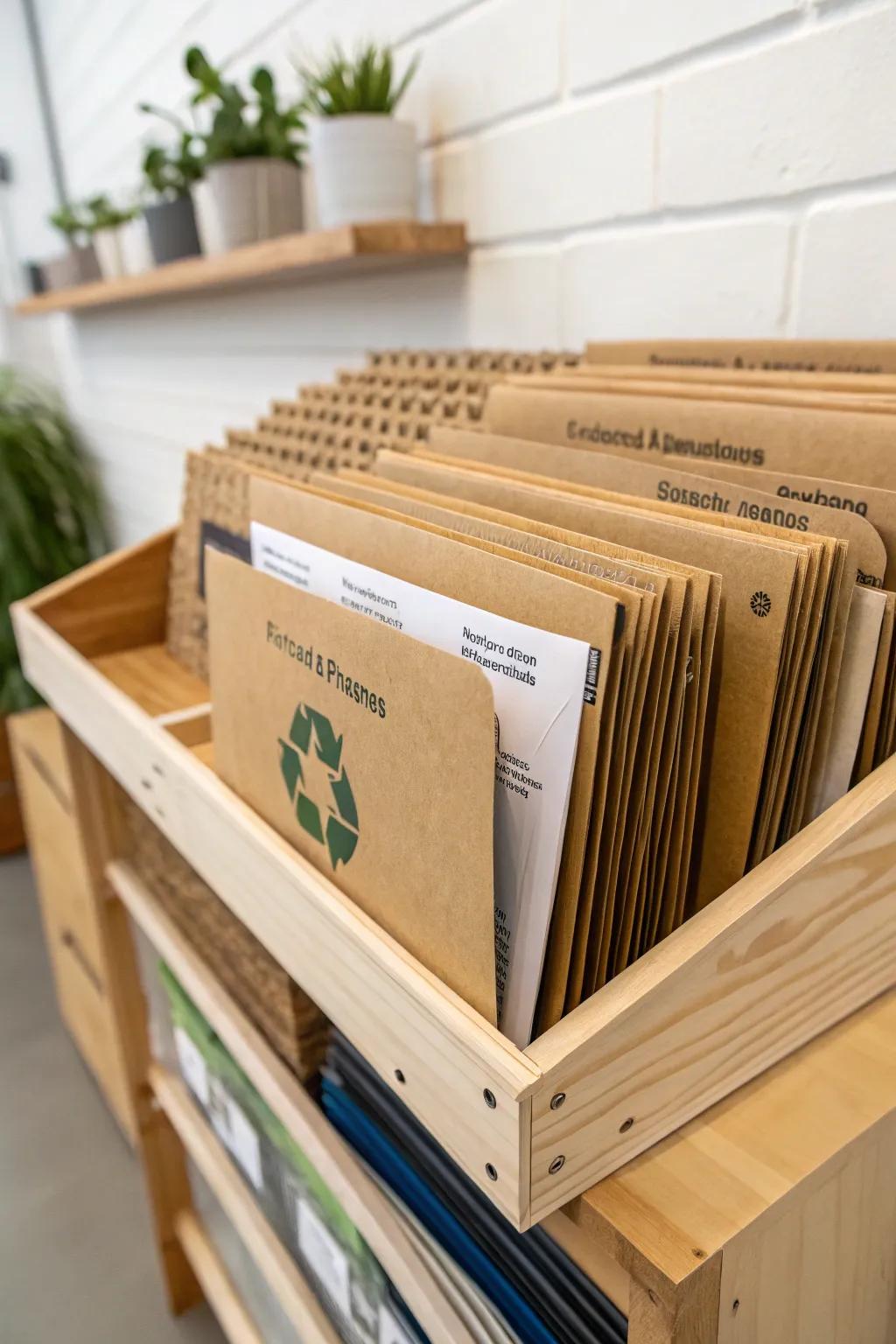 Eco-friendly materials contribute to a sustainable and stylish filing system.
