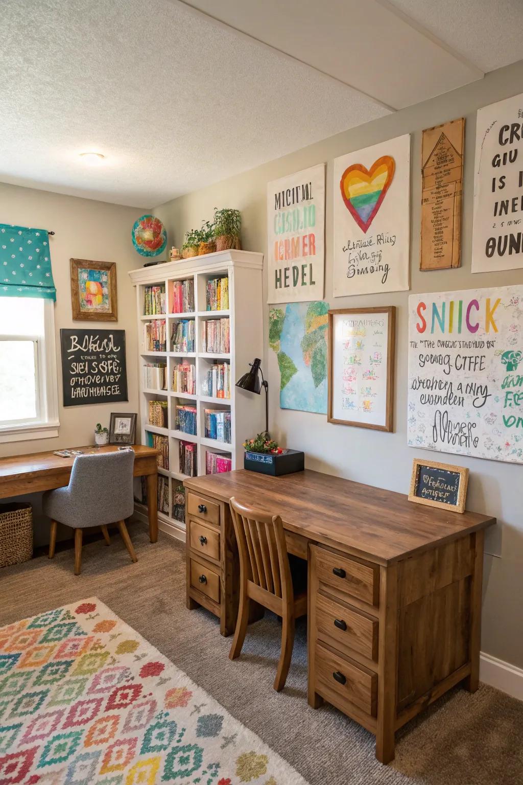 Ornamentation that inspires incorporates drive and optimism into the learning milieu.
