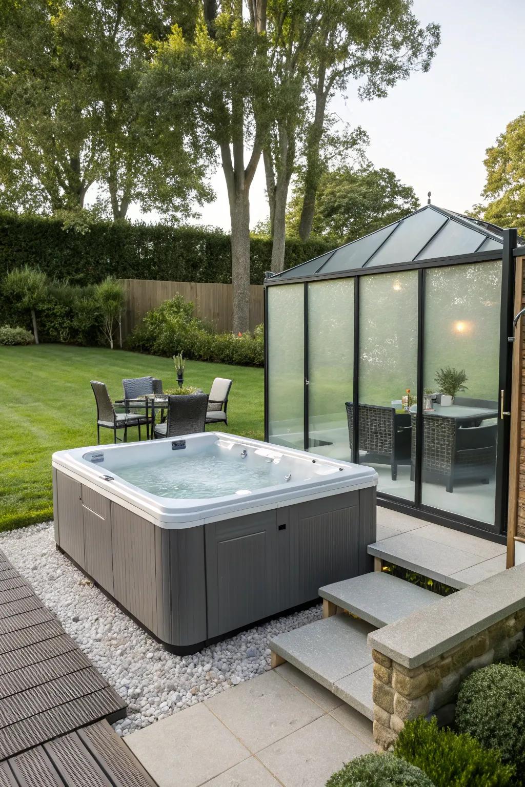 Opaque glass panels tender concealment with a dash of sophistication.