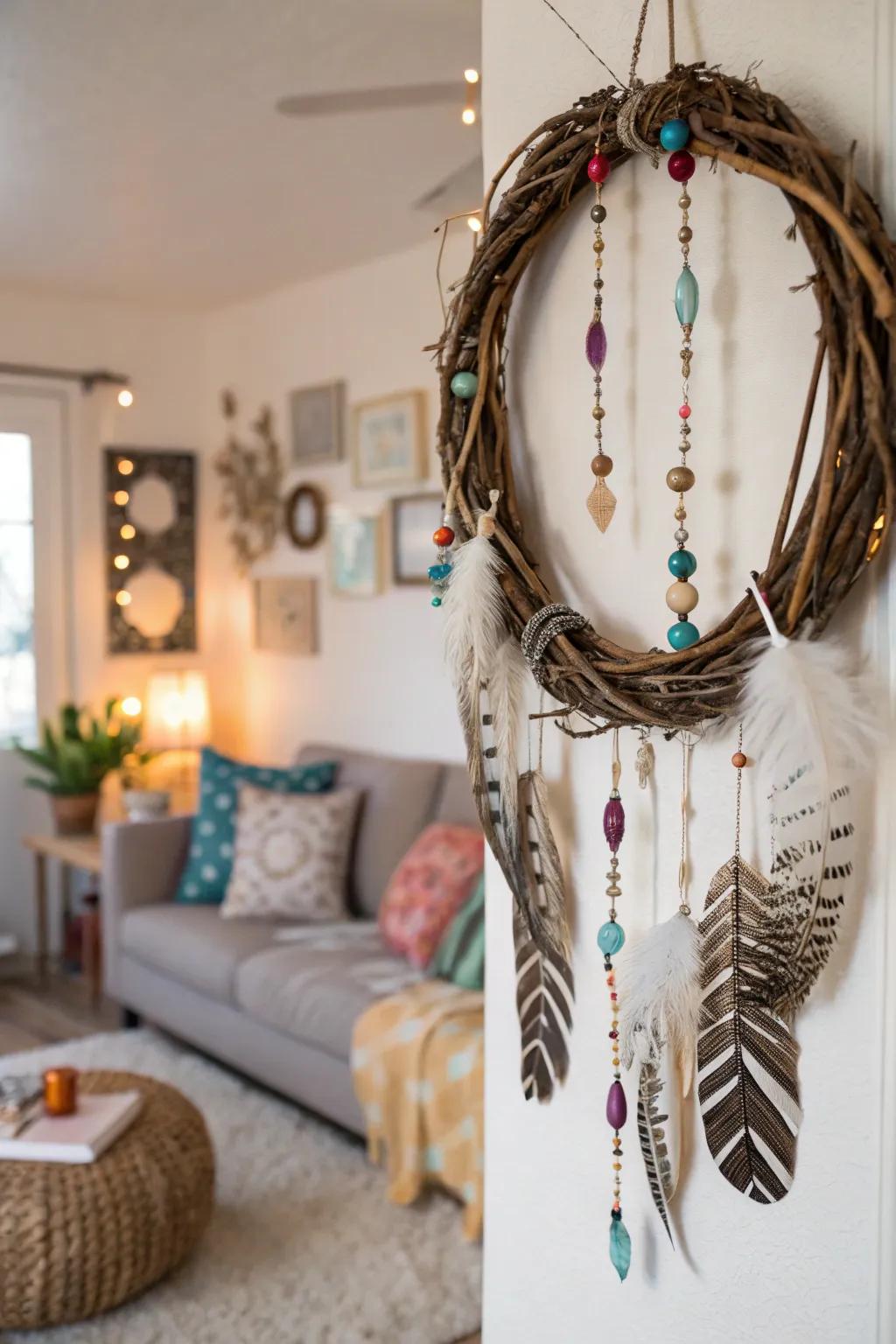 A boho chic circlet that emanates a liberated aesthetic.