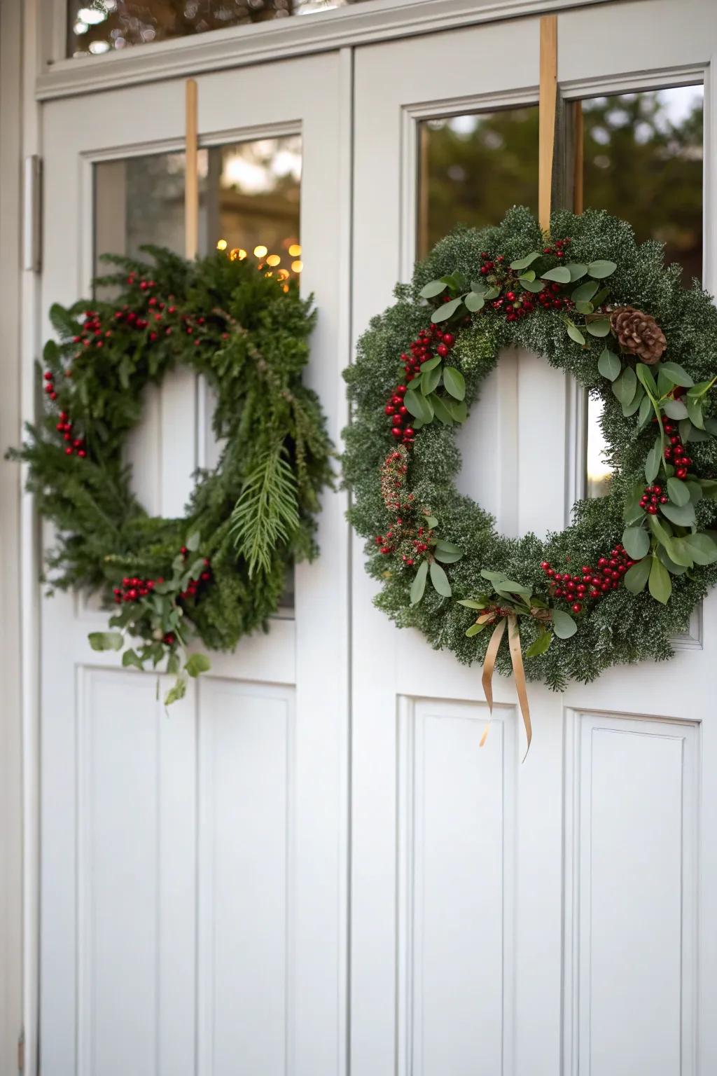 Embark on a daring dual garland exhibition, underscoring symmetry and sensation.