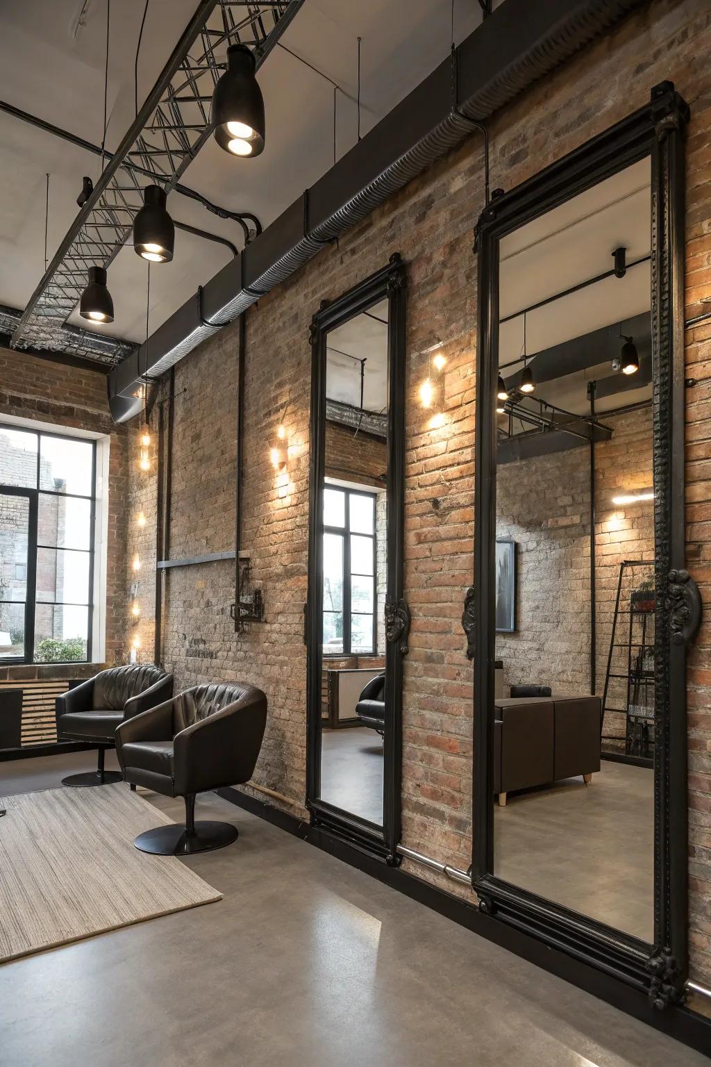 Reflective expanses amplify light and space.