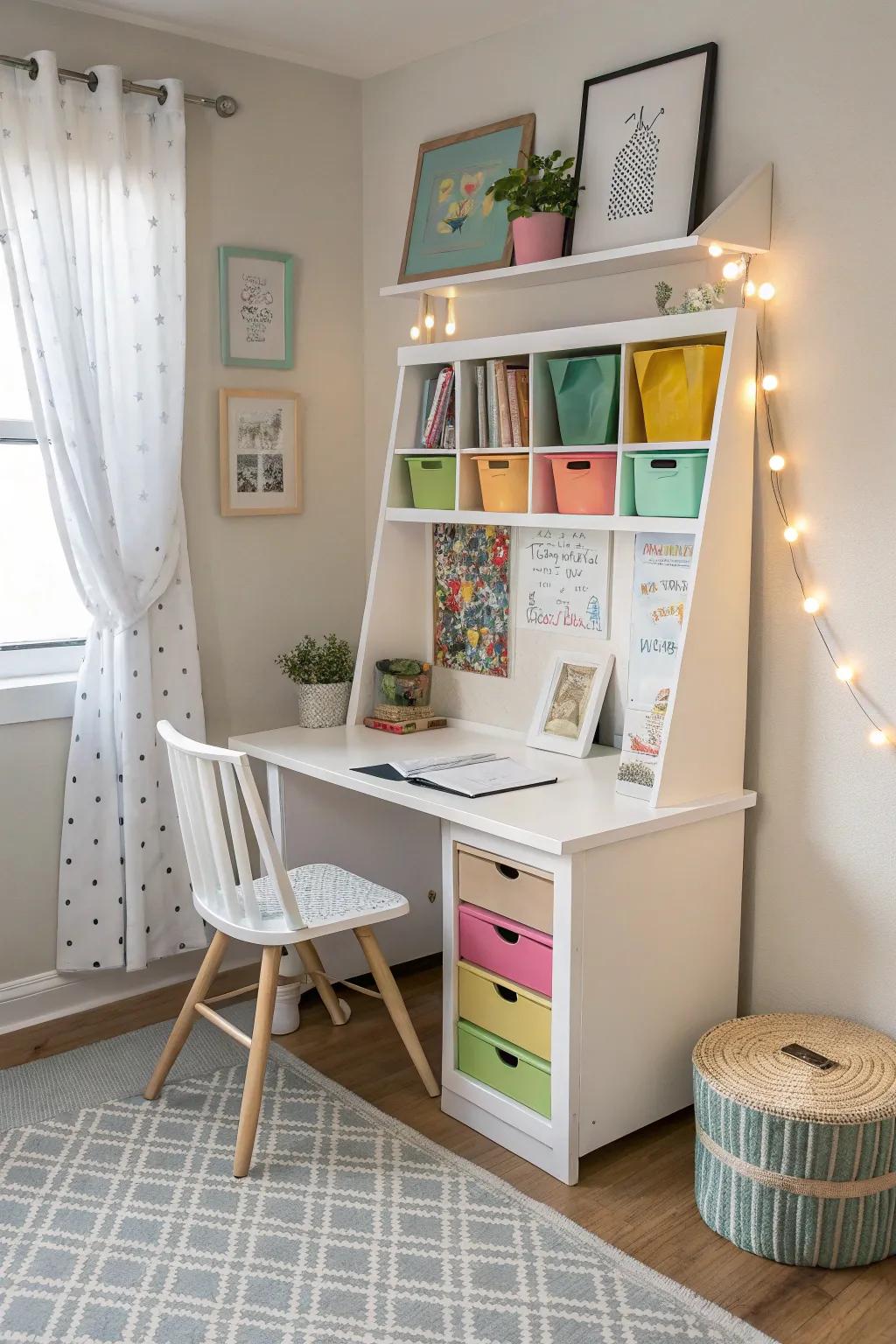 Floating desks are ideal for optimizing small spaces.